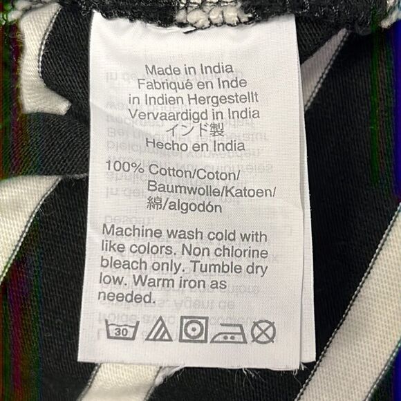 J. Crew Black & White Striped T- Shirt Dress w/ Ruffled Puff Sleeves- Small - Picture 8 of 9